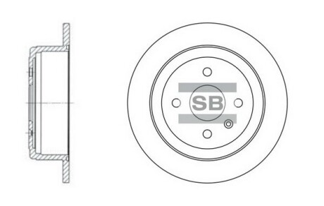 Диск гальмівний DAEWOO NUBIRA -03 LEGANZA -03 (14) задн. (SANGSIN) Hi-Q (SANGSIN) SD3013 (фото 1)
