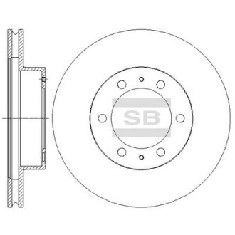 Диск гальмівний (кратно 2) передній (вентильований) Toyota Land Cruiser Prado (09-) (D=318.8mm) HI-Q Hi-Q (SANGSIN) SD4030