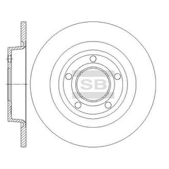 Диск гальмівний (кратно 2) задній Mazda 3 BK (03-) (D=279.9mm) HI-Q Hi-Q (SANGSIN) SD4427