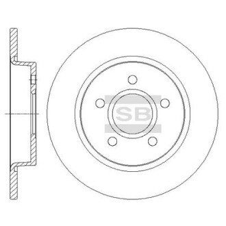 Диск гальмівний (кратно 2) задній Ford Focus III (11-) (D=271.0mm) HI-Q Hi-Q (SANGSIN) SD5303