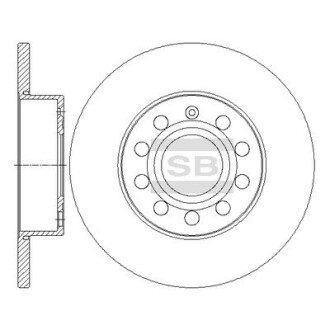 Диск гальмівний (кратно 2) задній Audi A3 (06-) (D=259.8mm) HI-Q Hi-Q (SANGSIN) SD5407