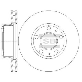 Диск гальмівний (кратно 2) передній (вентильований) Fiat Ducato (06-) (D=279.7mm) HI-Q Hi-Q (SANGSIN) SD5506