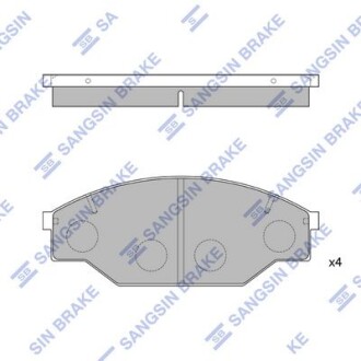 Колодки тормозные передние Toyota Hi-Lux Hi-Q (SANGSIN) SP1121
