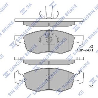 Комплект гальмівних колодок з 4 шт. дисків Hi-Q (SANGSIN) SP1198