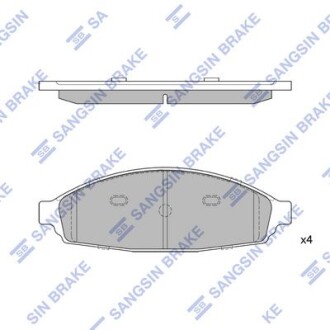 Комплект гальмівних колодок Hi-Q (SANGSIN) SP1334