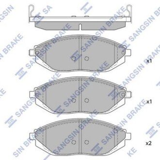 Колодки гальмівні Spark (09-) перед (к-т 4 шт) HI-Q Hi-Q (SANGSIN) SP1392