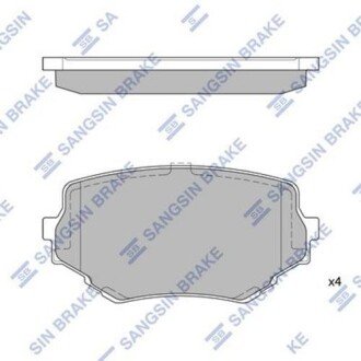 Комплект гальмівних колодок з 4 шт. дисків Hi-Q (SANGSIN) SP1535