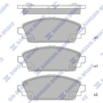 Колодки гальмівні передні Honda ACCORD VII (CG,CK) (-02), Civic (02-) HI-Q Hi-Q (SANGSIN) SP1572