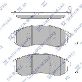 Колодки гальмівні дискові Hi-Q (SANGSIN) SP1602