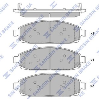 Колодки тормозные передние Jeep Grand Cherokee (05-) Hi-Q (SANGSIN) SP1676