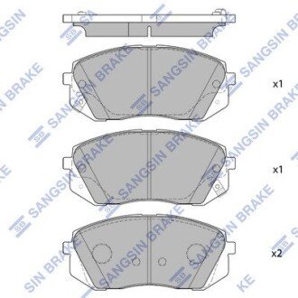 Колодка гальм. диск. HYUNDAI SONATA (LF) 16" 14 передн. (SANGSIN) Hi-Q (SANGSIN) SP1682