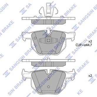 Колодки гальмівні задні (дискові) BMW 3 (E90) (05-) HI-Q Hi-Q (SANGSIN) SP1696