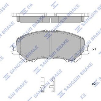 Комплект гальмівних колодок з 4 шт. дисків Hi-Q (SANGSIN) SP1715