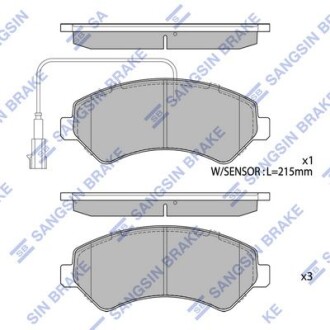 Колодки гальмівні передні Citroen Jumper (06-), Fiat Ducato (250) (06-), Peugeot Boxer (06-) HI-Q Hi-Q (SANGSIN) SP1716A