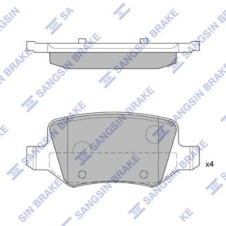 Колодки тормозные задние MB A-CLASS (W169) (04-), B-CLASS (W245) (05-) Hi-Q (SANGSIN) SP1748