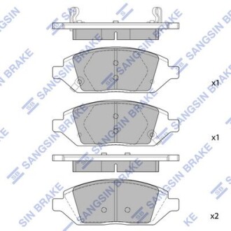 Колодки тормозные передние Chevrolet Spark 13INCH (15-) Hi-Q (SANGSIN) SP1836
