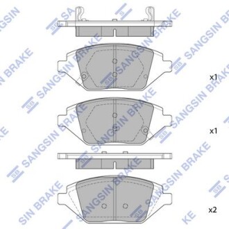 Колодки гальмівні передні Chevrolet Spark 14INCH (15-) HI-Q Hi-Q (SANGSIN) SP1837