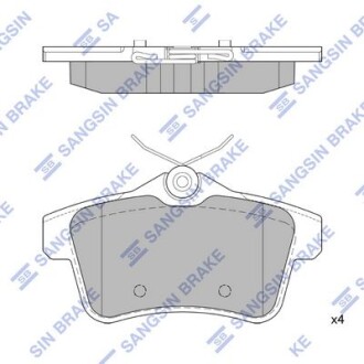 Колодки тормозные задние Citroen C4 II (B7) (09-), DS4, DS5 (11-), Peugeot 308, Hi-Q (SANGSIN) SP1881