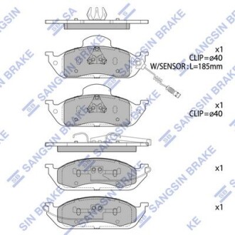 Колодки тормозные передние MB ML230 (W163) 98-05,MB ML320 (W163) 98-02 Hi-Q (SANGSIN) SP1923