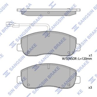 Комплект гальмівних колодок з 4 шт. дисків Hi-Q (SANGSIN) SP1969