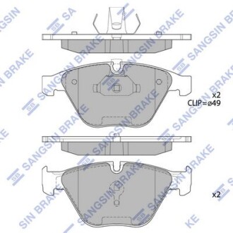 Колодки гальмівні передні BMW 3 (E90) (05-) HI-Q Hi-Q (SANGSIN) SP2210