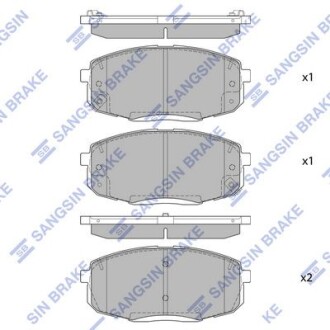 Колодки тормозные передние Hyundai Creta (17-), Soul (17-), Kona (17-), Elantra Hi-Q (SANGSIN) SP4098