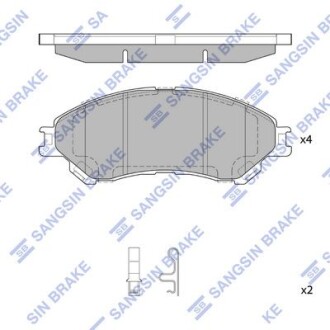 Колодки гальмівні дискові Hi-Q (SANGSIN) SP4212