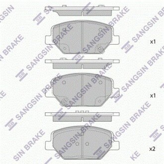 Комплект гальмівних колодок Hi-Q (SANGSIN) SP4284