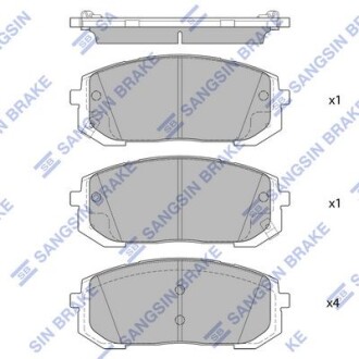 Колодки тормозные передние Hyundai Sonata (DN8) (19-) Hi-Q (SANGSIN) SP4334