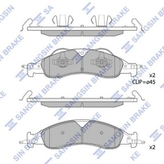 Комплект гальмівних колодок Hi-Q (SANGSIN) SP4383