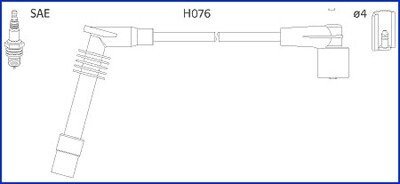 HUCO OPEL К-кт високовольтних проводІв Omega B,Vectra B 2.0 94- HITACHI 134251