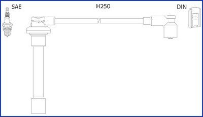 HUCO Провода высокого напряжения 4 шт. HONDA Civic 1,3-1,6 91-01, Accord 1,8-2,2 90-98 ROVER HITACHI 134520 (фото 1)