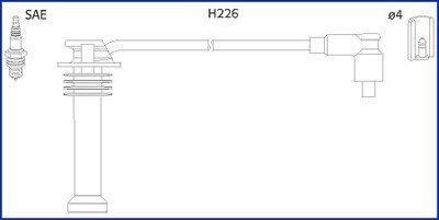 HUCO FORD К-кт высоковольтных проводов Focus,Mondeo,Transit Connect 1.8/2.0 HITACHI 134672 (фото 1)