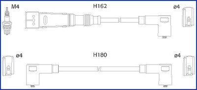 HUCO VW К-кт высоковольтных проводов Golf III,Polo,Vento,Seat 1.4/1.6 HITACHI 134707