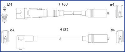 HUCO VW К-кт високовольтних проводІв Audi 100,A6 2.0 90- HITACHI 134717