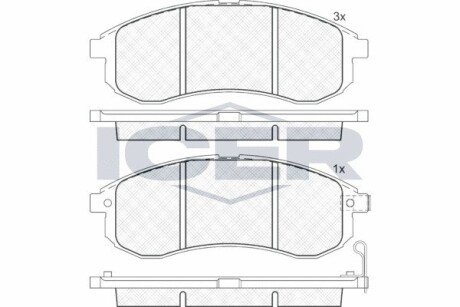 Колодки гальмівні (передні) Mitsubishi L200 III 96-07 ICER 181507