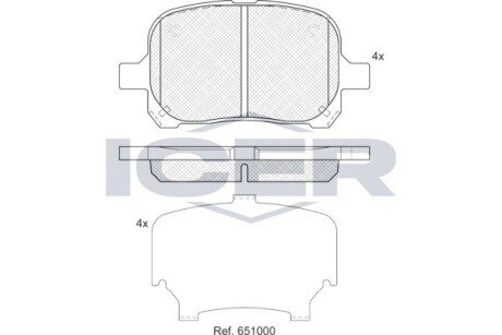 Колодки гальмівні (передні) Toyota Camry 96-02/Lexus ES 91-01/RX 98-03 ICER 181632