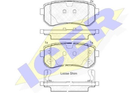 Колодки гальмівні (задні) Hyundai i20 08-15/ix20 10- ICER 181948