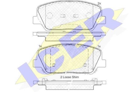 Колодки гальмівні (передні) Hyundai i30 11-/Veloster 12-17/Kia Cee\'d/Pro Cee\'d 12-/Cerato 13- ICER 182090
