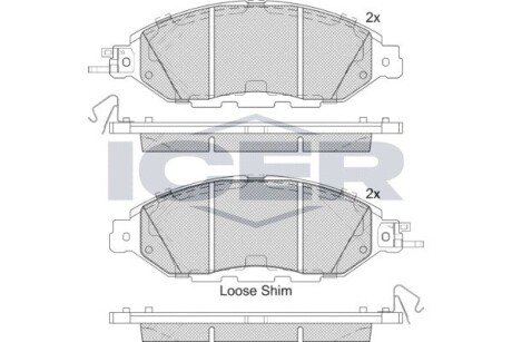 Колодки гальмівні (передні) Nissan Pathfinder/Murano/Infiniti QX60 11- ICER 182234 (фото 1)