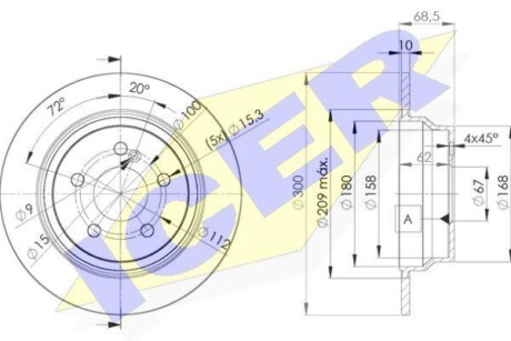 Диск гальмівний (задній) MB E-class (W211/W212/S211/S212) 02-17 (300x10) ICER 78BD0413-2