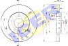 Диск гальмівний (передній) Skoda Fabia/Octavia 98-15/VW Golf 97-07/Polo 01- (256x22)(з покр)(вент) ICER 78BD5602-2 (фото 1)