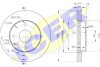 Диск гальмівний (передній) Chevrolet Lacetti/Nubira/Epica/Evanda/Rezzo 05- (256x24)(з покр.)(вент.) ICER 78BD8338-2 (фото 1)