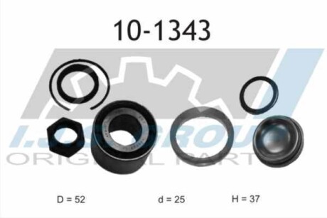 Підшипник маточини (задньої) Renault Megane/Clio 01- (25x52x37)(+ABS)(к-кт) IJS GROUP 10-1343 (фото 1)