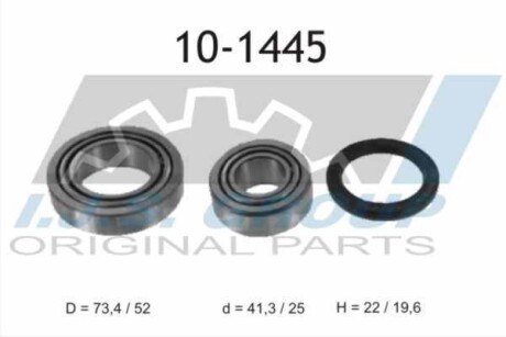 Підшипник маточини (передньої) MB 410/Sprinter/VW LT 96- (25x52x22.75/41.2x73.4x21.2) (к-кт) IJS GROUP 10-1445