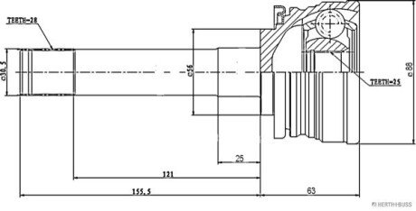 ШРКШ з пильовиком MITSUBISHI L200, PAJERO II 90- JAKOPARTS J2825007