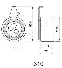 MAZDA ролик натяжить.E2200 SA,SB,SR, 84- JAPANPARTS BE-310