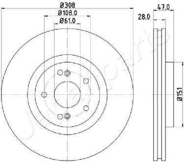 RENAULT диск гальм. передн.Laguna 01- JAPANPARTS DI-0703