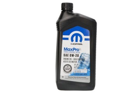 Олива моторна Chrysler Mopar MaxPro+ 0W-20, 0,946л. JEEP/CHRYSLER/DODGE 68523994AA