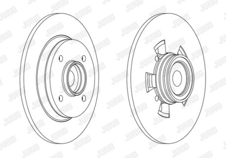 CITROEN диск гальмів.задн з підш. і кільцем ABS C4,DS4,Peugeot 308 07- Jurid 562450JC-1